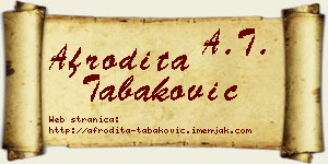 Afrodita Tabaković vizit kartica